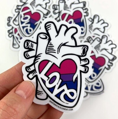 Bisexual Love Heart Sticker