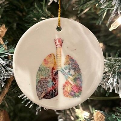 Human Lungs Ceramic Ornament