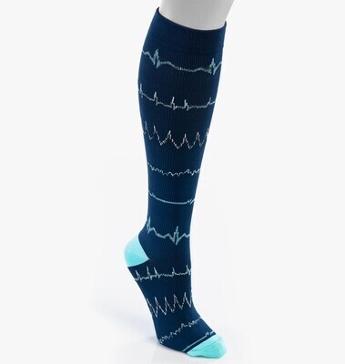 Navy Rhythm Compression Nurse Socks