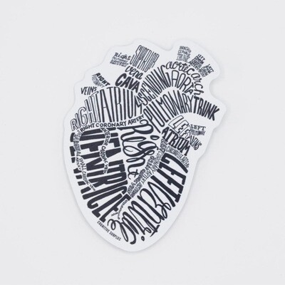 Typographic Heart Sticker