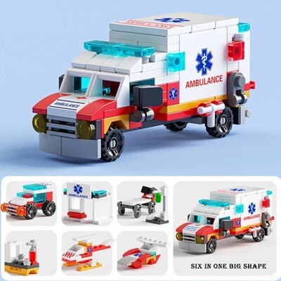Emergency Transports Paramedic Doctor Building Block Set 6 Toy Set