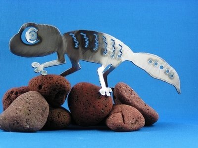 Barking Gecko 195mm Metal art