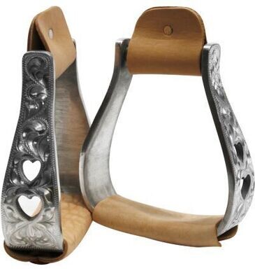 Engraved Stirrups with Heart Cutout
