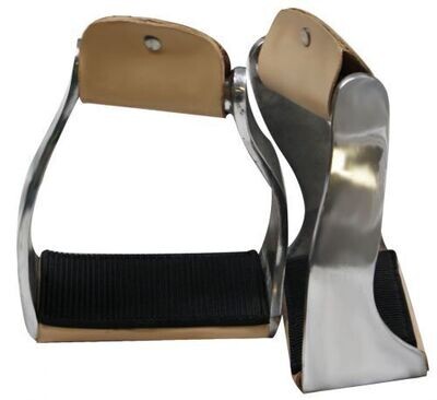 Twisted Angled Aluminum Stirrups with Wide Rubber Grip Tread