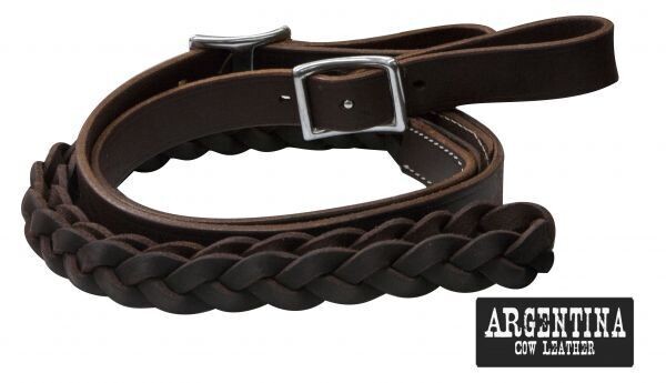 Leather Contest Reins - 3 Strand Braid