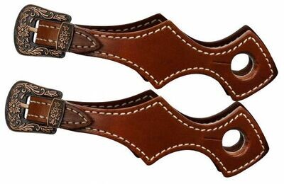Scalloped slobber straps with antique buckles