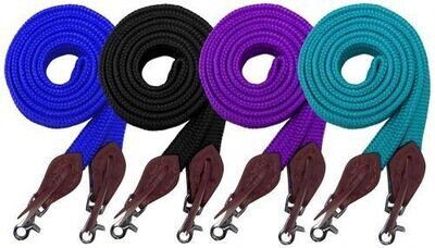 Flat Cotton Roping/Barrel Reins With Tooled Slobber Straps