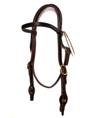 Oiled Harness Leather Quick Change Headstall - Amish Range
