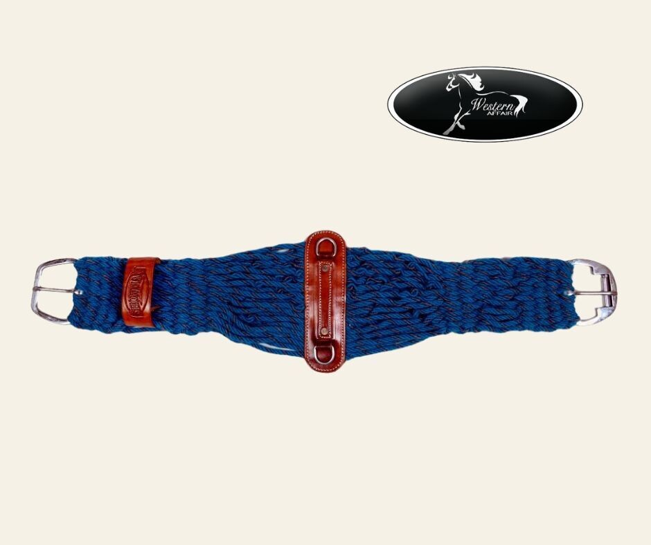 Blue Mohair Double Weave String Roper Girth