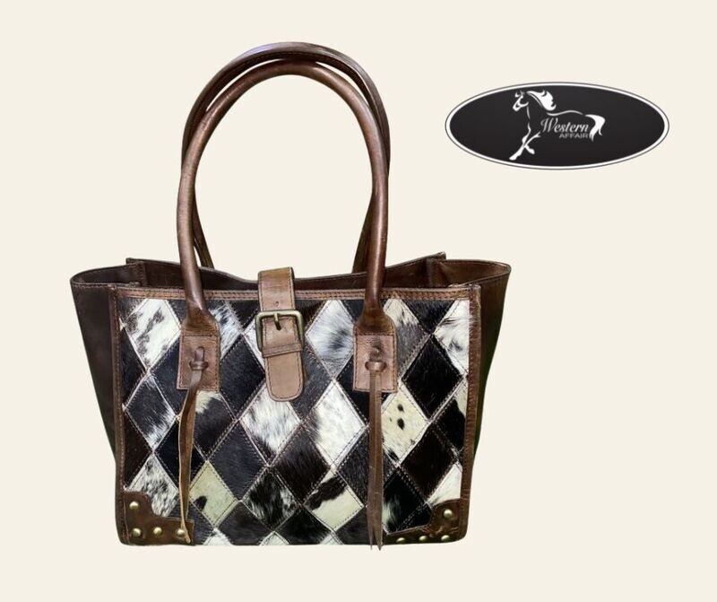 Klassy Cowgirl Patchwork Cowhide & Leather Bag Klassy Cowgirl Patchwork Cowhide & Leather Bag