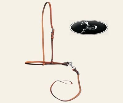 Adjustable Rolled Leather Noseband and Tie Down