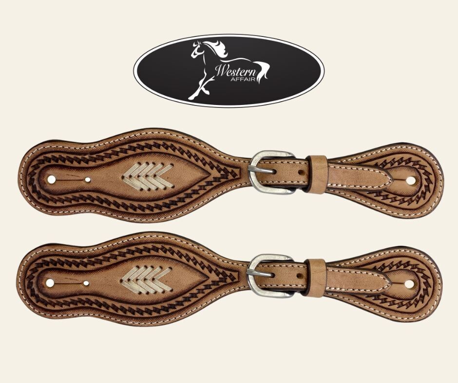 ​Argentina Cow Leather Embossed Men&#39;s Spur Straps