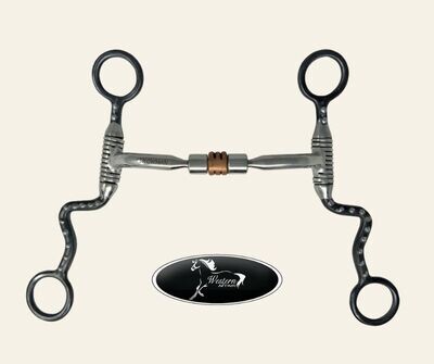 Stainless Steel Curved Snaffle with Copper Roller