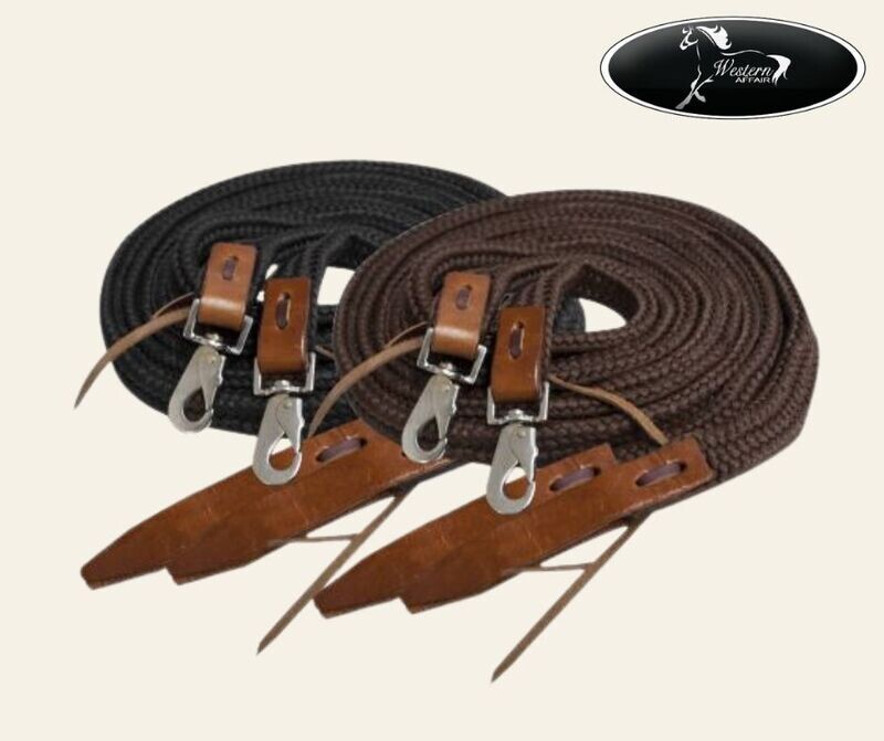 8ft Flat Braided Nylon Split Reins