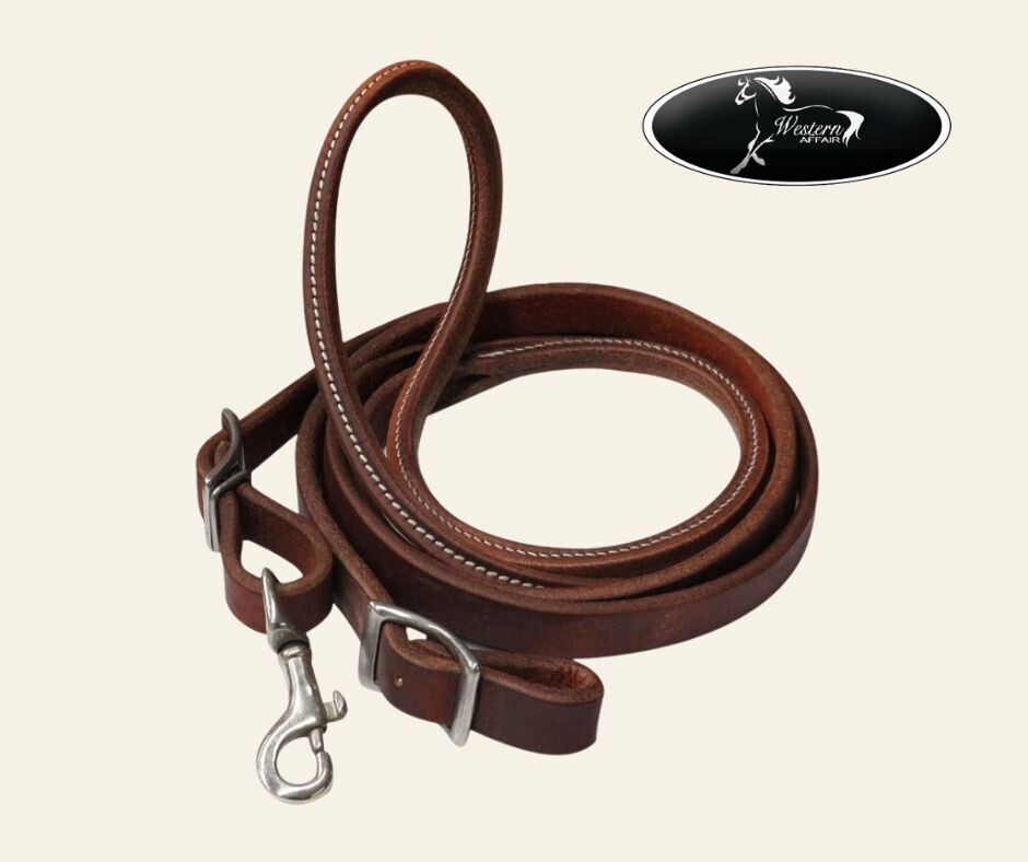 7ft Rolled Centre Leather Contest Rein - Work Range
