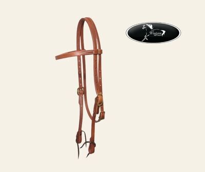 ​Oiled Harness Leather Headstall with Texas Ties