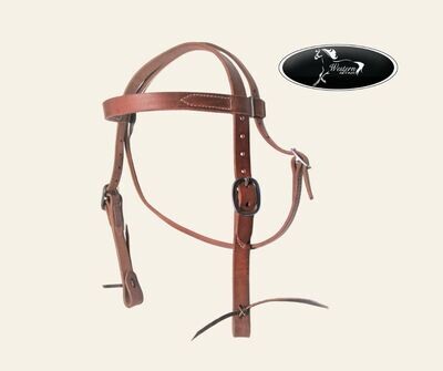 Russet 1&quot; Leather Headstall (Amish Range)