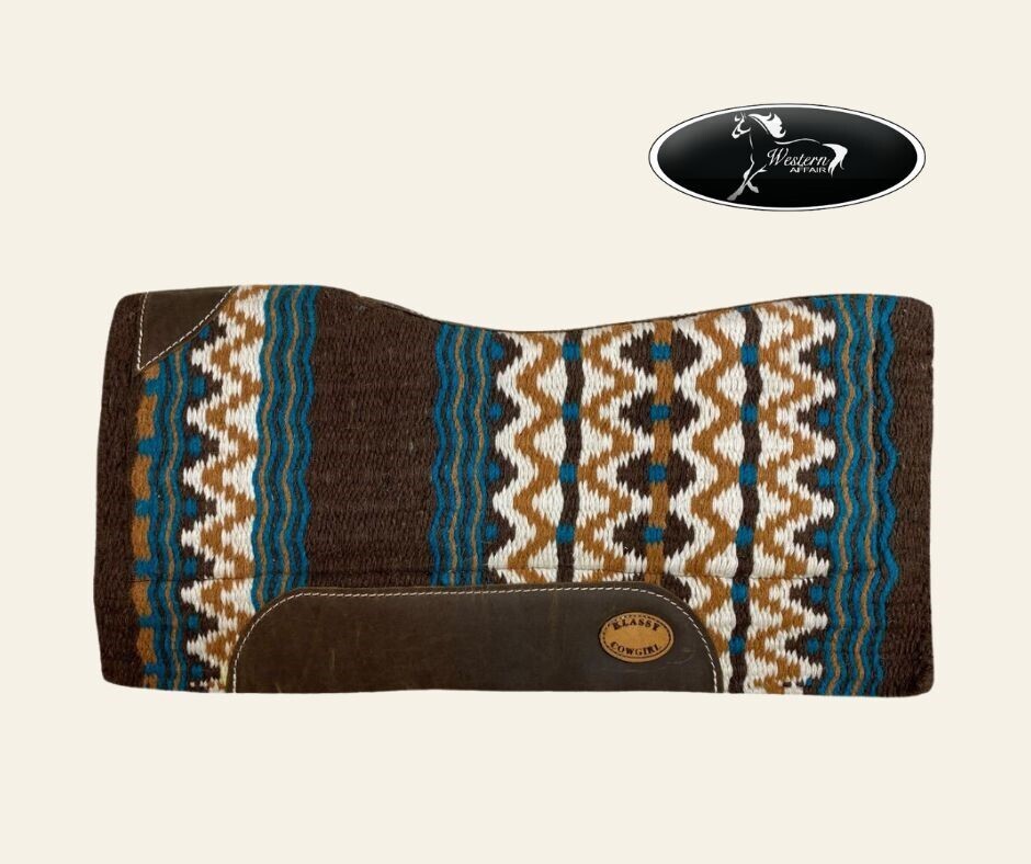 28 x 30 Brown, Turquoise &amp; Gold Memory Felt Bottom Pad