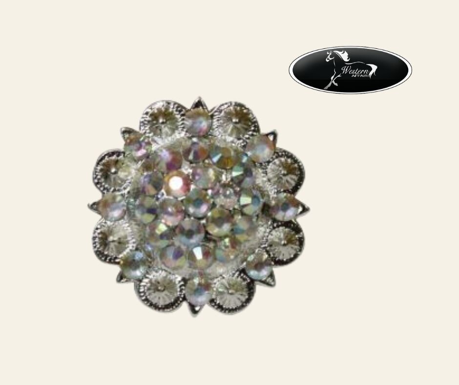 ​Silver Concho with Clear Crystal Rhinestones
