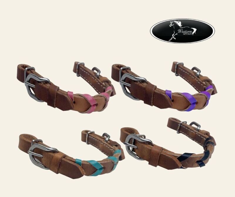 Argentina Cow Leather Color Braided Curb Strap