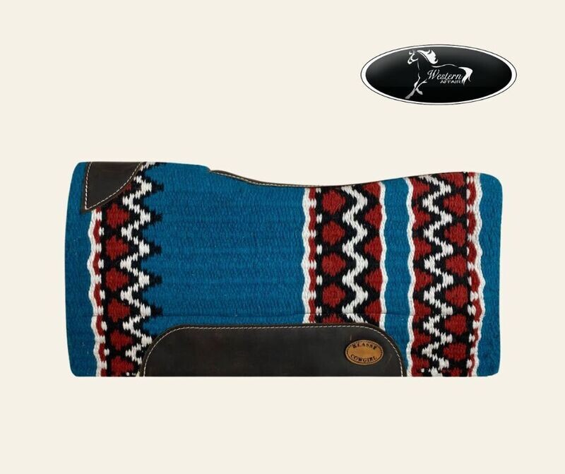 Teal Aztec Wool Top Felt Bottom Pad