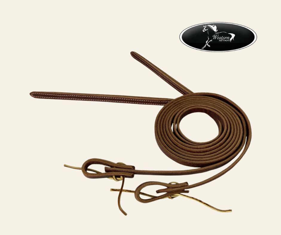 Double Stitched Harness Leather Weighted Split Reins