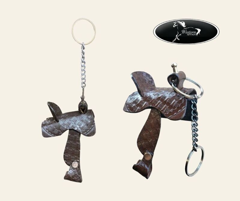 ​Brown Leather Saddle Keychain.