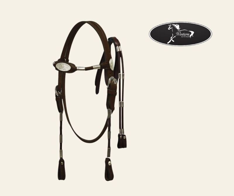 Brown Leather Poco Headstall (Hack, Cob, Pony, Mini)