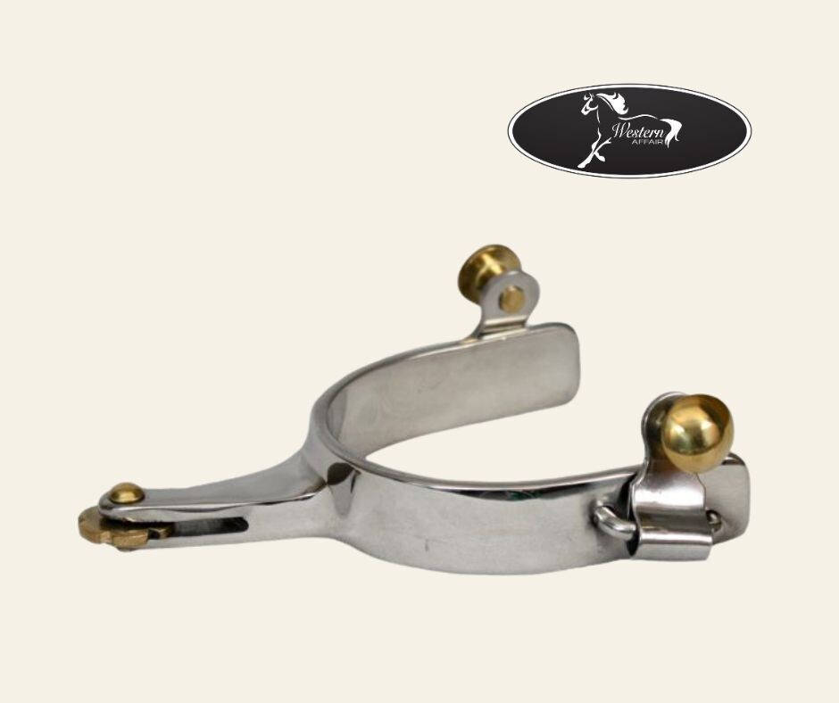 ​Stainless Steel Horizontal Rowel Spur with Brass Buttons