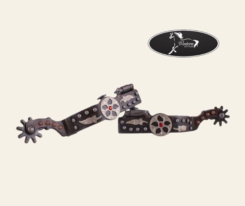 Grey Steel Spur with Copper &amp; Silver Studs