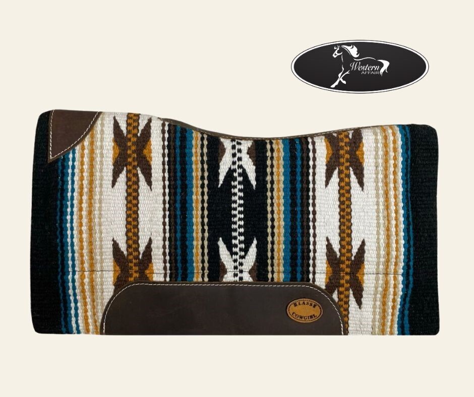 28X30 Memory Felt Pad with Aztec Design Woven Wool Top