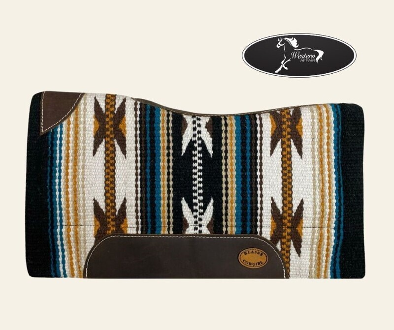 28X30 Memory Felt Pad with Aztec Design Woven Wool Top