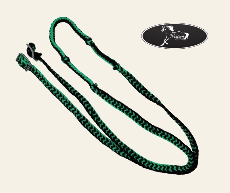 ​Braided Nylon Barrel Reins with Easy Grip Knots