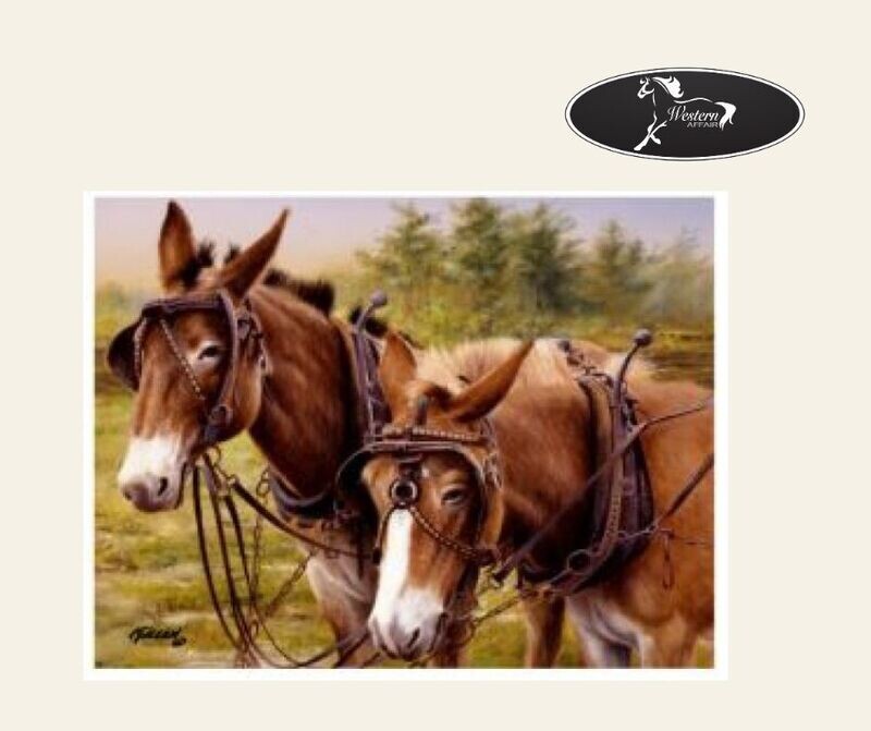 Tempered Glass Cutting Board - Mule Team in Harness