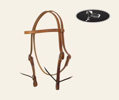 Amish Made Leather Headstall with Throat Latch