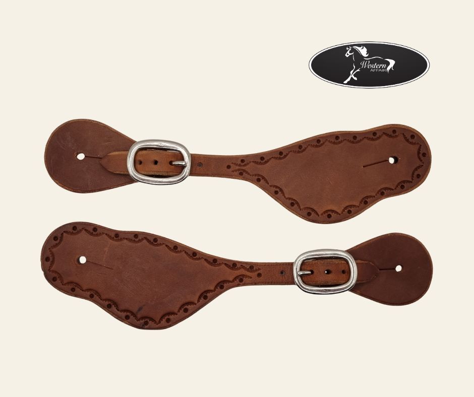 Tooled Old Timer Spur Straps - Amish Range