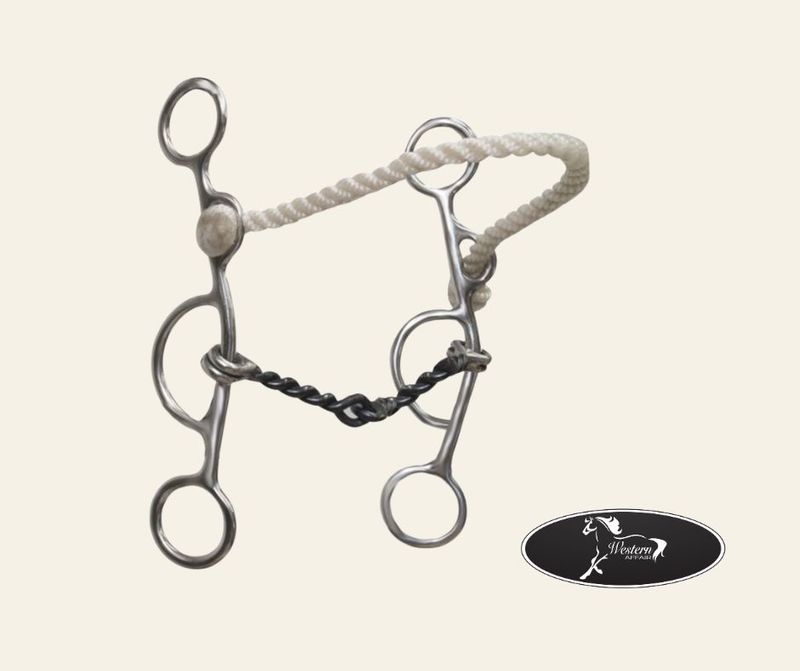 ​Stainless Steel Combination Bit with Twisted Snaffle and Rope Nose