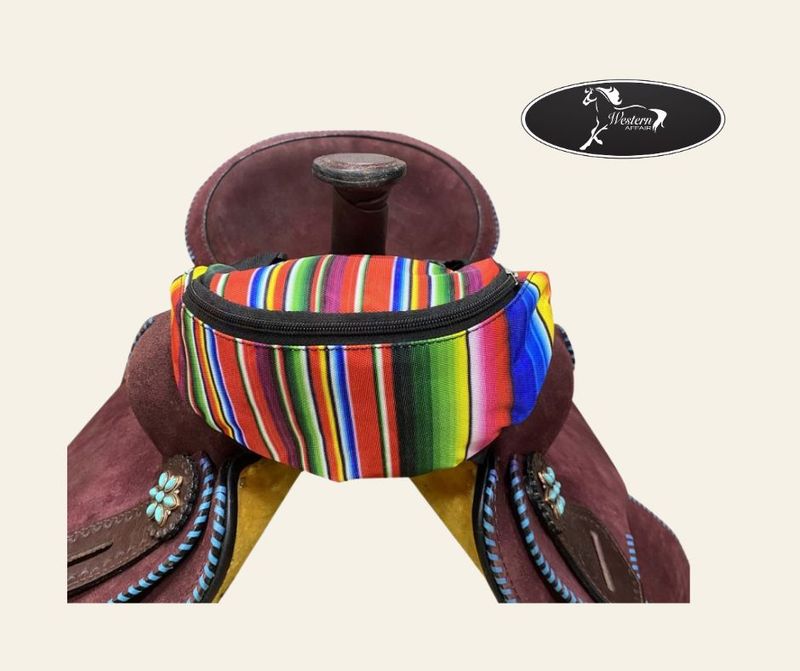 ​Serape Print Insulated Nylon Saddle Pouch