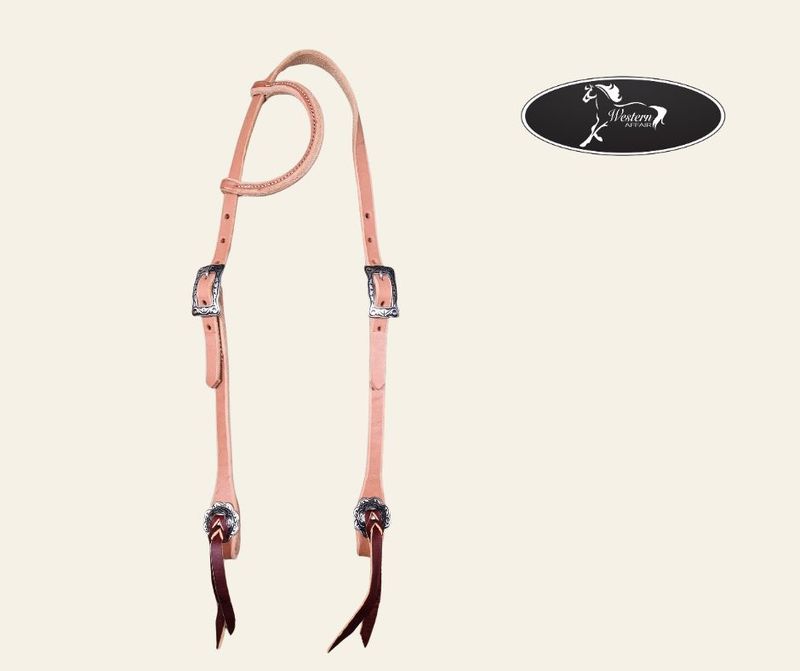 Blonde Leather One Ear Headstall - Amish Range