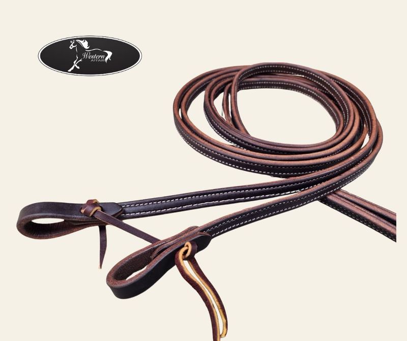 Weighted Oiled Leather Split Reins - Amish Range