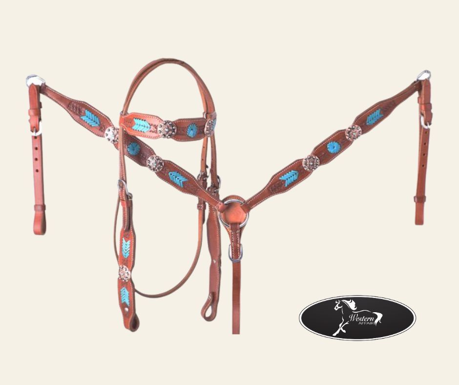 Matching Set with Turquoise Rawhide Accents &amp; Copper Conchos