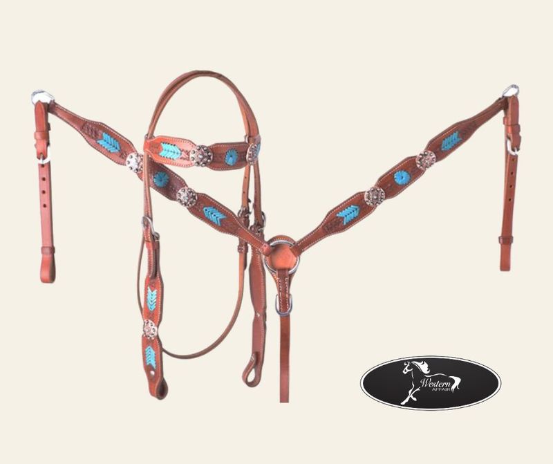 Matching Set with Turquoise Rawhide Accents &amp; Copper Conchos