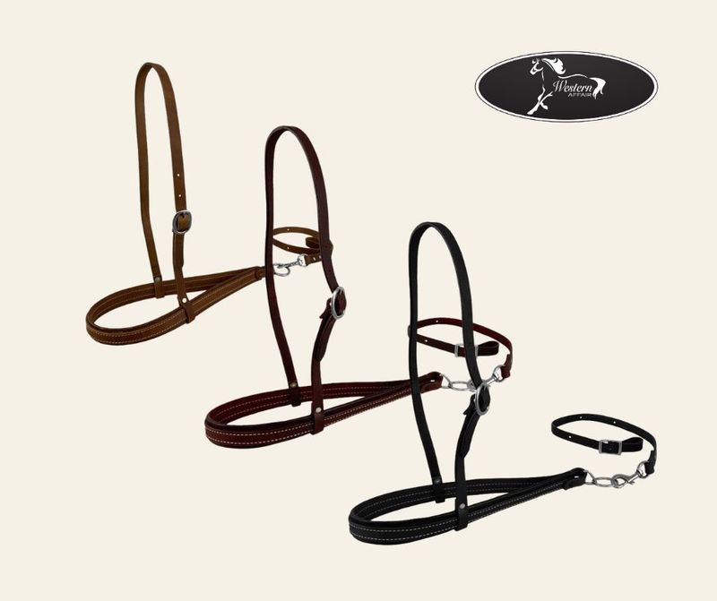 Argentina Cow leather Adjustable Noseband and Tiedown