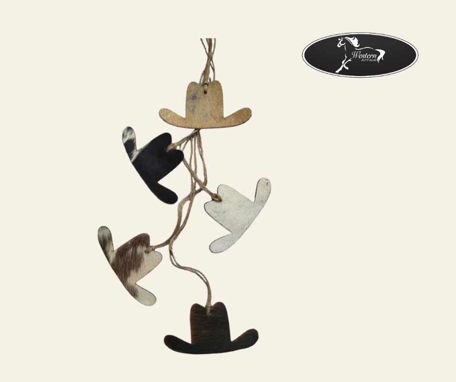 Cowhide Western Leather Christmas Ornaments - Cowboy Hat