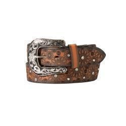 Nocona Leather Belt with Daisy Cutouts