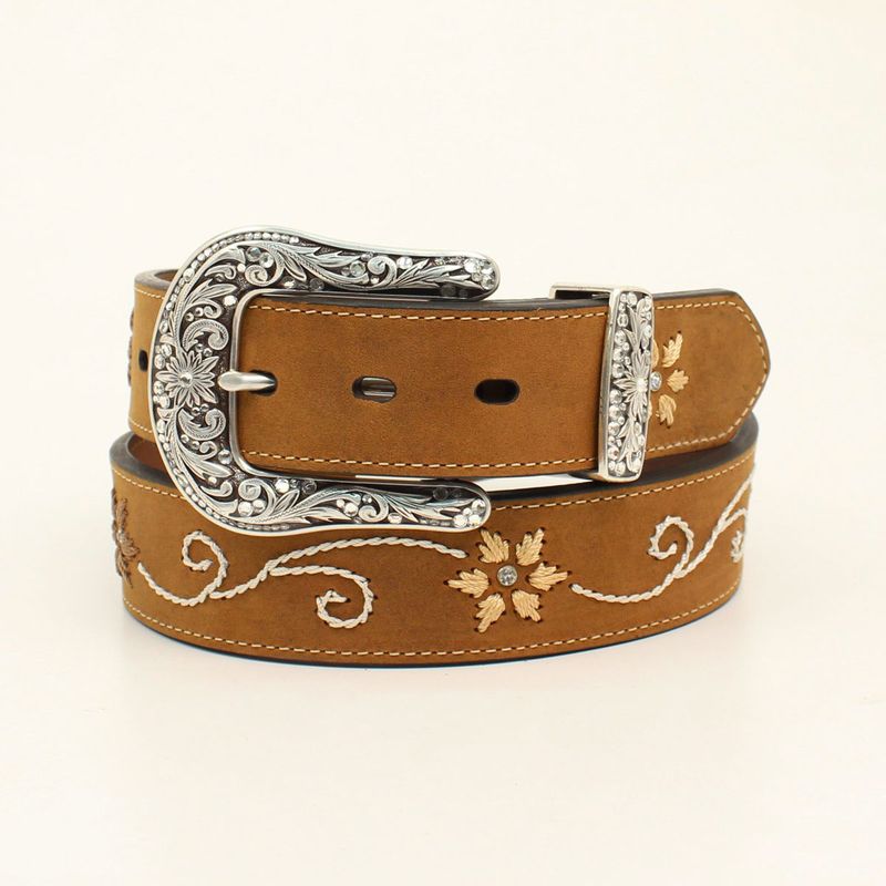 Nocona Ladies Flower Embroidered Belt
