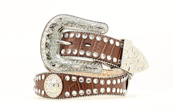 Blazin Roxx Ladies Scalloped Belt with Bling, Size: M