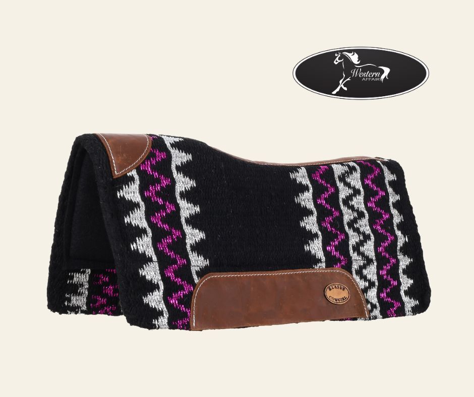 28&quot; x 30&quot; Purple Twilight Wool Top Felt Bottom Saddle Pad