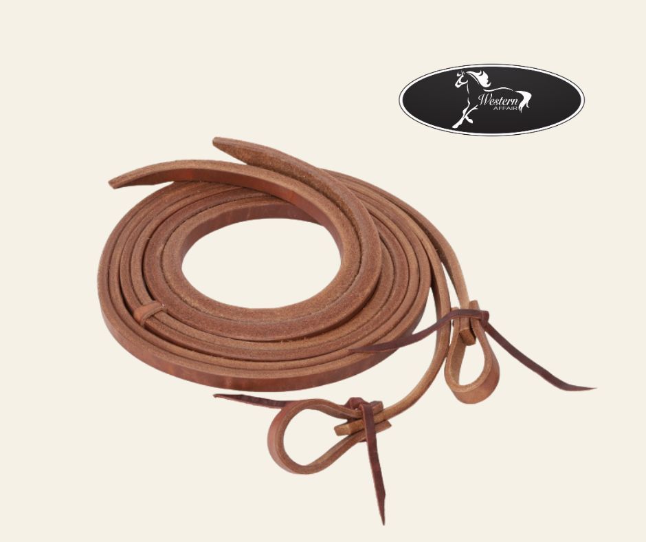 Leather 8&#39; x 5/8&quot; Split Reins with Thick Weighted Ends