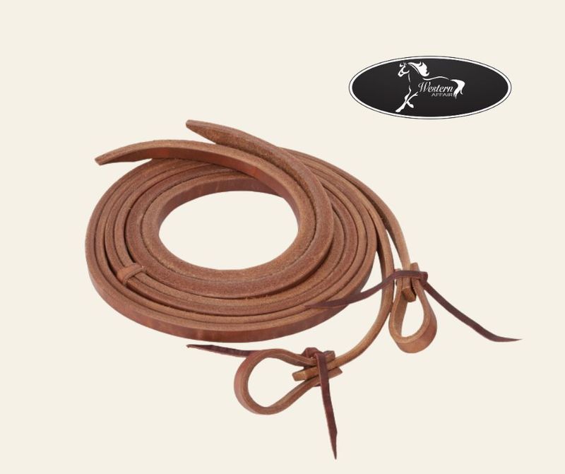 Leather 8&#39; x 5/8&quot; Split Reins with Thick Weighted Ends